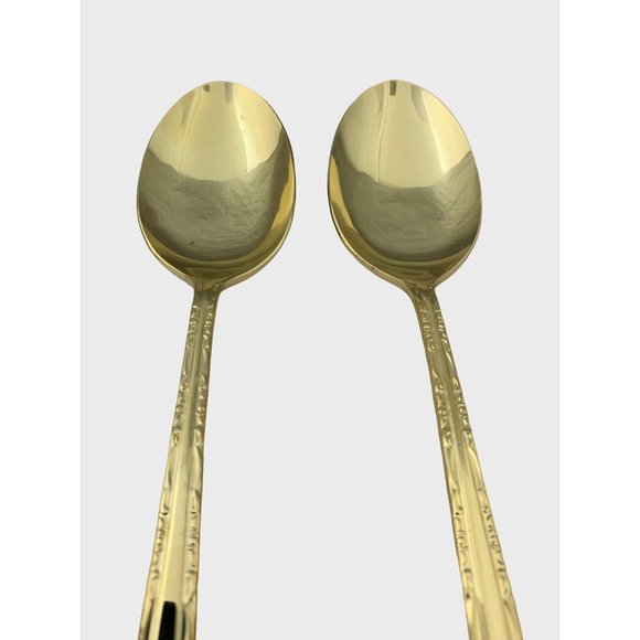 Towle Supreme Cutlery Japan TWS120-GOLD Gold Electroplate 4 Soup Spoons 7" - Picture 5 of 8